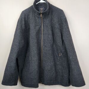 Vintage Faconnable Mens Wool Blend Full Zip Mock Neck Coat XL